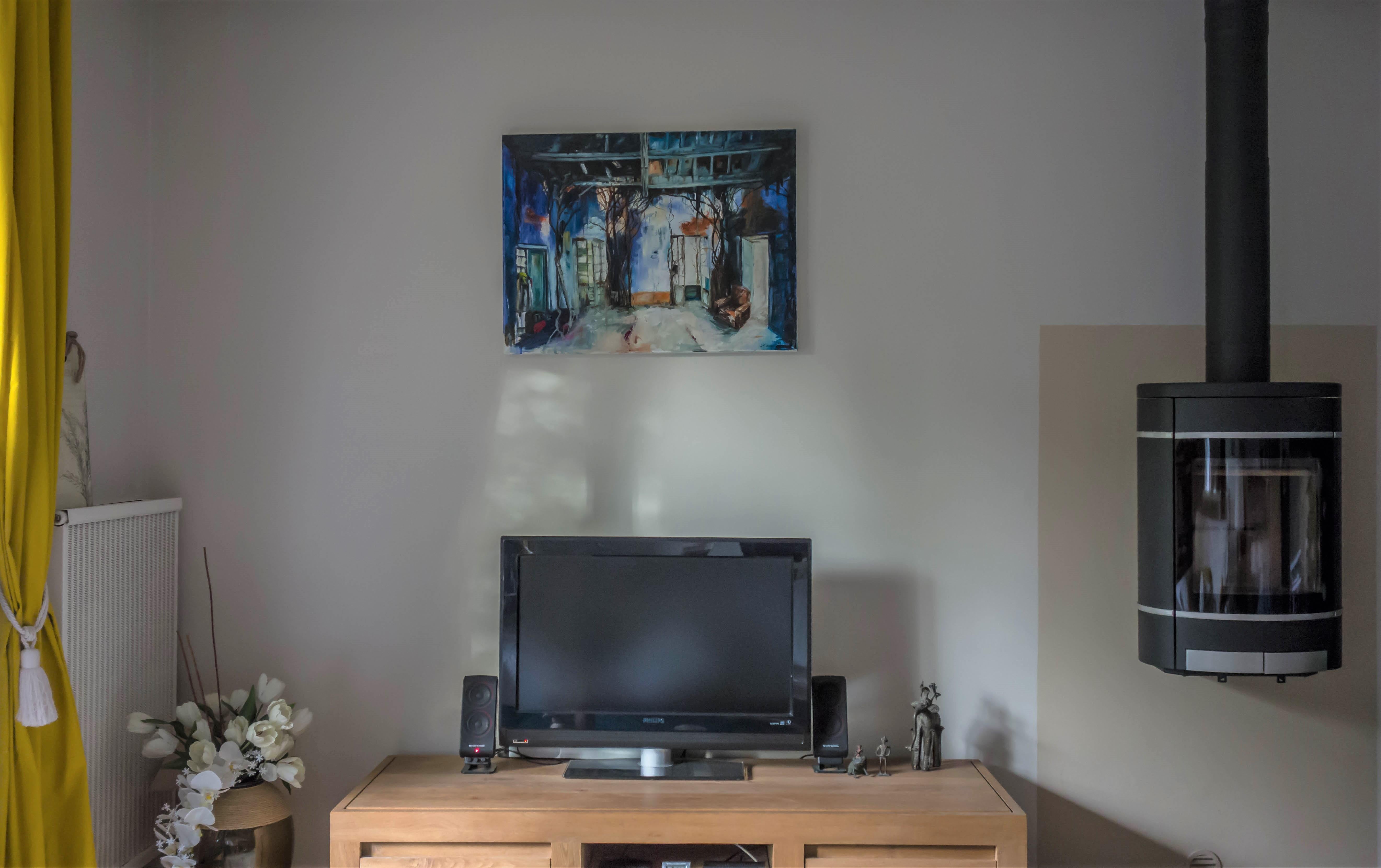 La casa blu 2 - Painting di Jean-Pierre Brissart