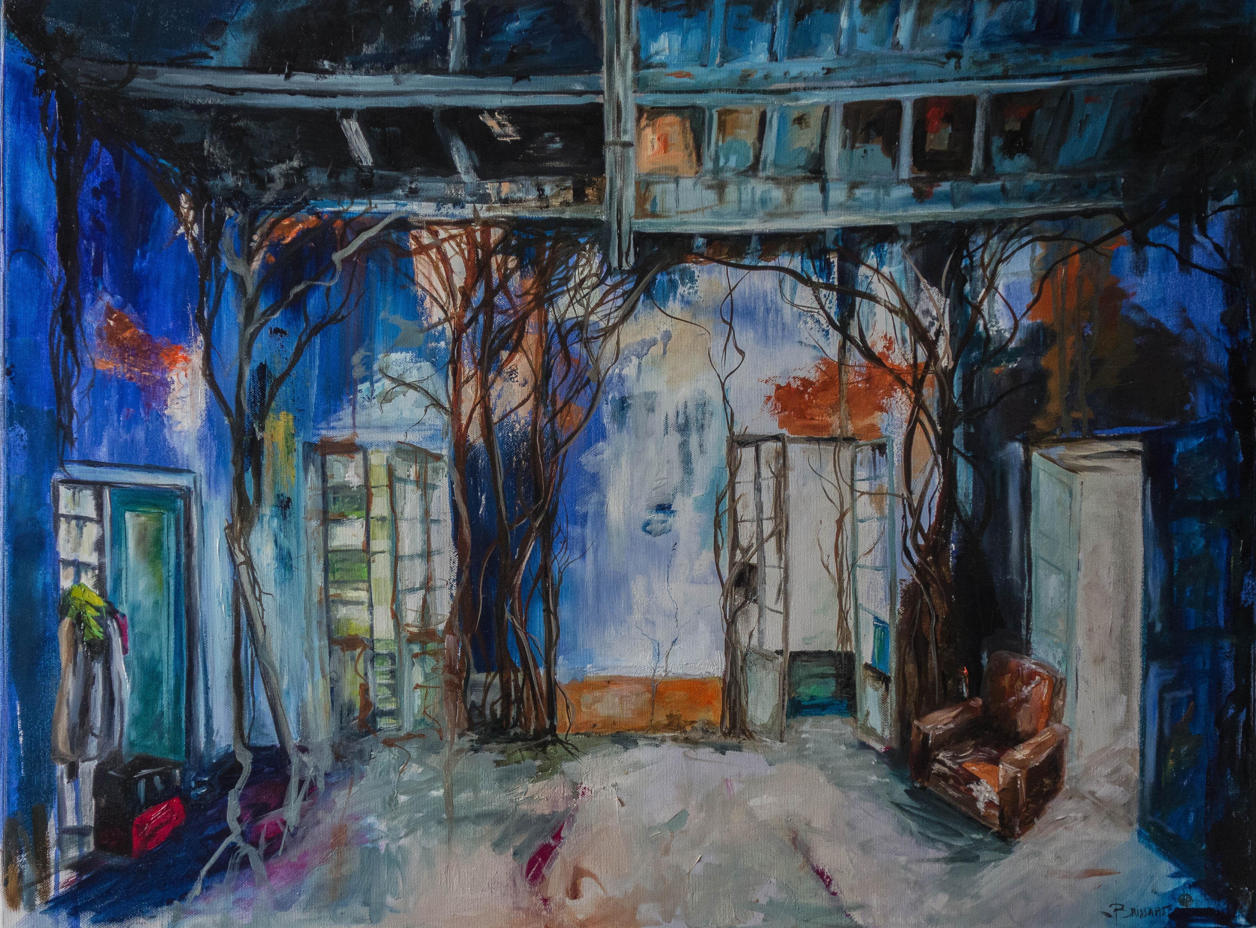 Figurative Painting di Jean-Pierre Brissart - La casa blu 2