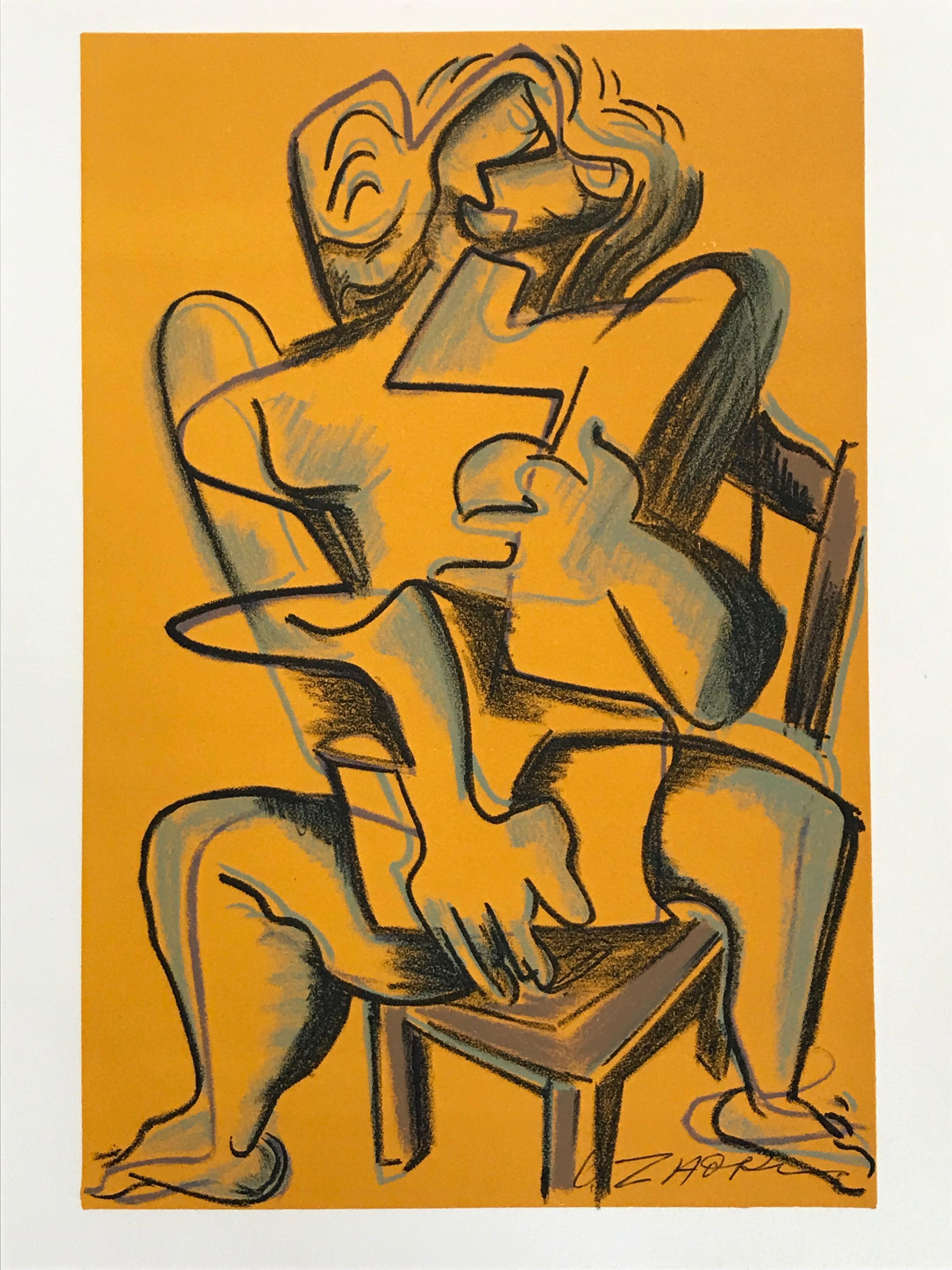 Zadkine's lithography that embodies the book of the Labours of Hercules.
Edited by Czwiklitzer, Paris 1960 on vellum paper. 
The piece is handwritten signed. 
It exists 134 copies
Subject : 16 x 23,5 cms
Work of art : 38 x 28,5 
490 euros 