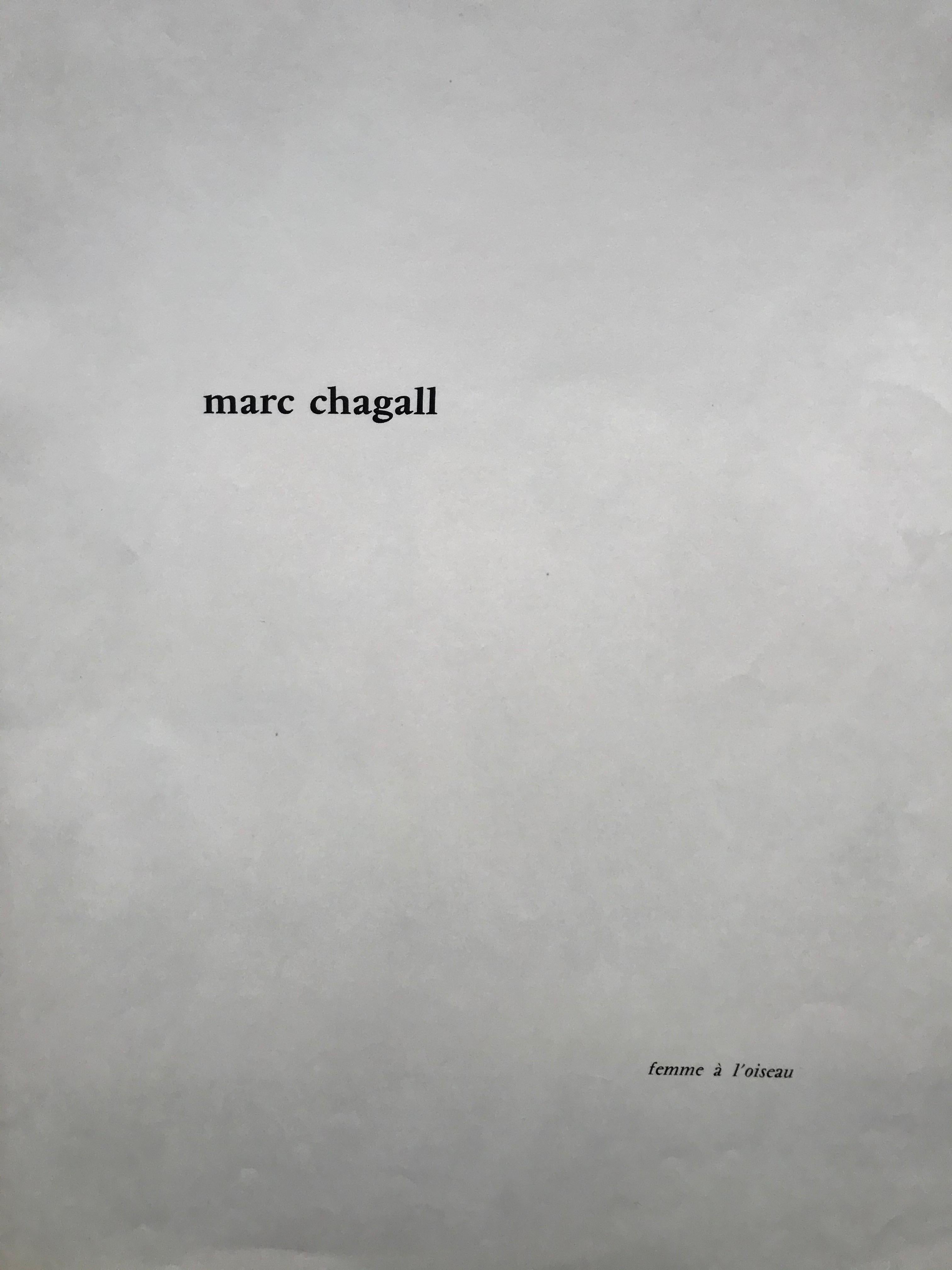 Marc Chagall Femme à l’oiseau  For Sale 6