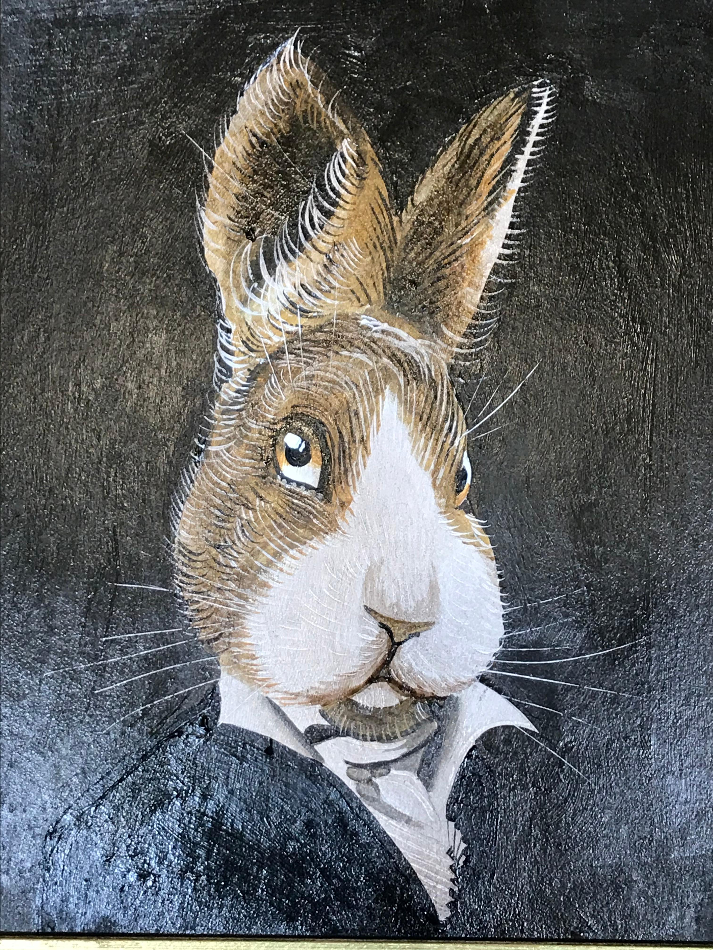 Unknown Animal Painting - Petraeus Mr Lapin. Looking for Alice