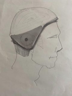 Drawing « helmeted man 1 » for the NASA - Raymond Loewy et William Snaith