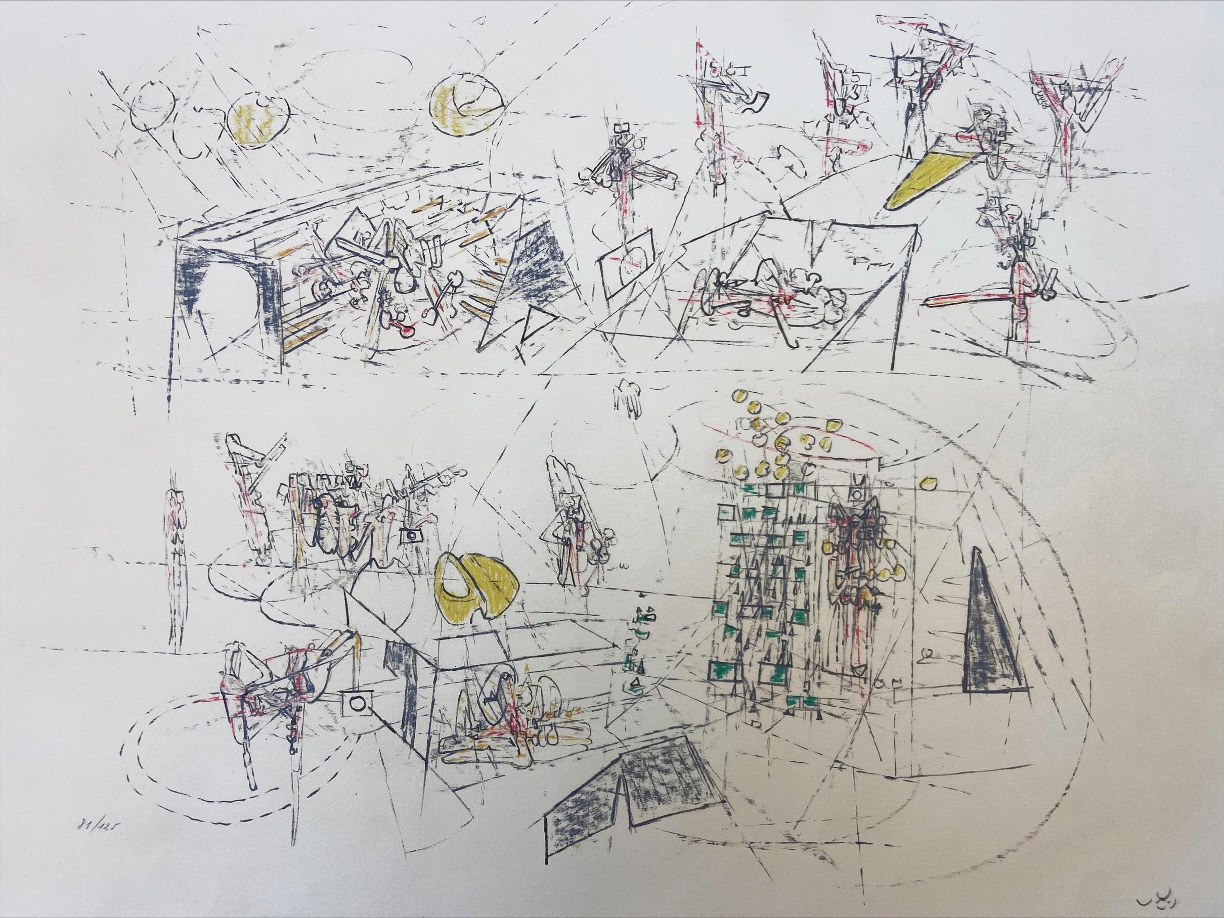 ROBERTO MATTA – Ohne Titel (Architektur) 1969 – Art von Roberto Matta