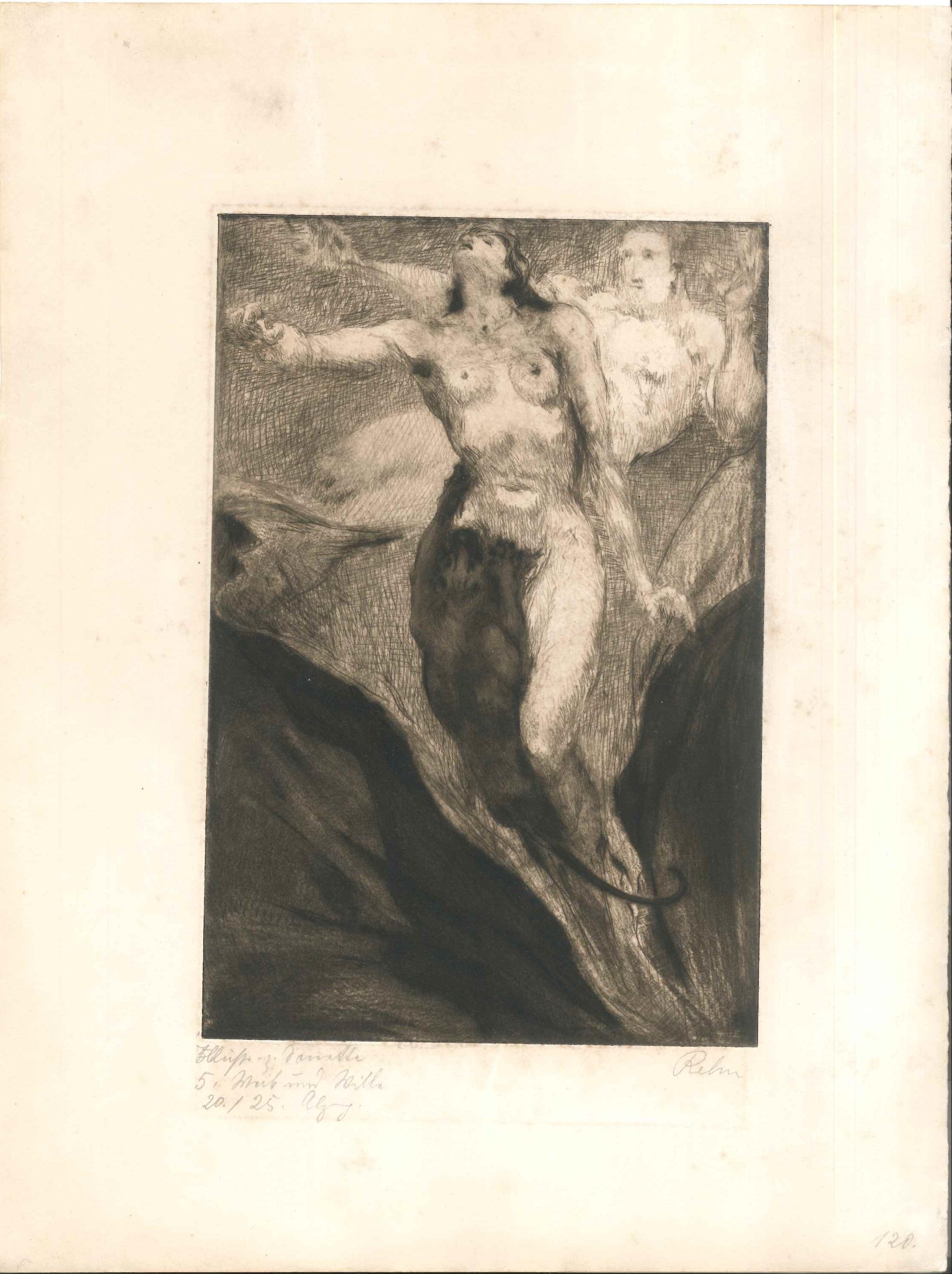 Walter Richard Rehn Figurative Print - Mein Weg mit dem Weib, plate 4