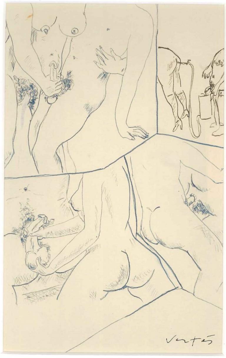 Marcel Vertès Figurative Art - Erotic Drawing n. 3