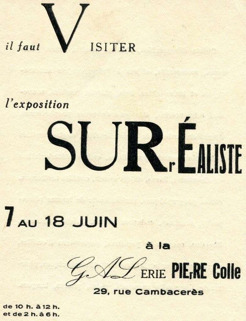 Il Faut Visiter l'Exposition Surrealistisch – Art von Max Ernst