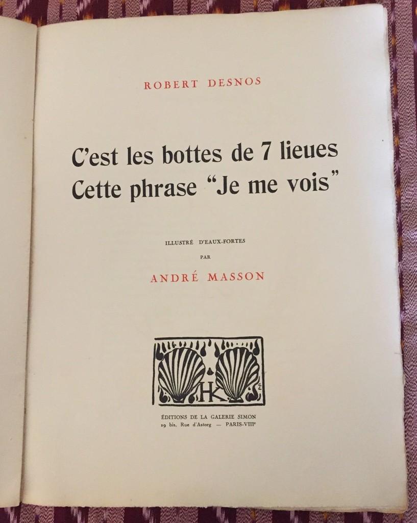 C'est les bottes de 7 lieues cette phrase « je me vois » - années 1920 - Andr Masson - Surréalisme Art par André Masson