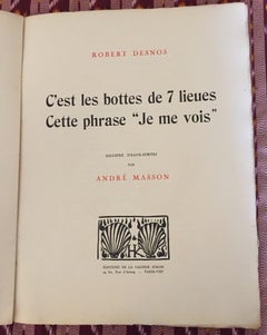C'est les bottes de 7 lieues cette phrase "je me vois" - 1920s - André Masson