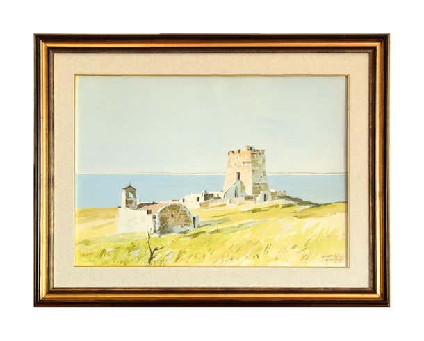 Aldo Riso - Tower At Tricase - XX century - Aldo Riso - Mixed Media ...