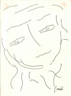 Countess Portrait - 1960s - Virgilio Guidi - Drawing - Modern