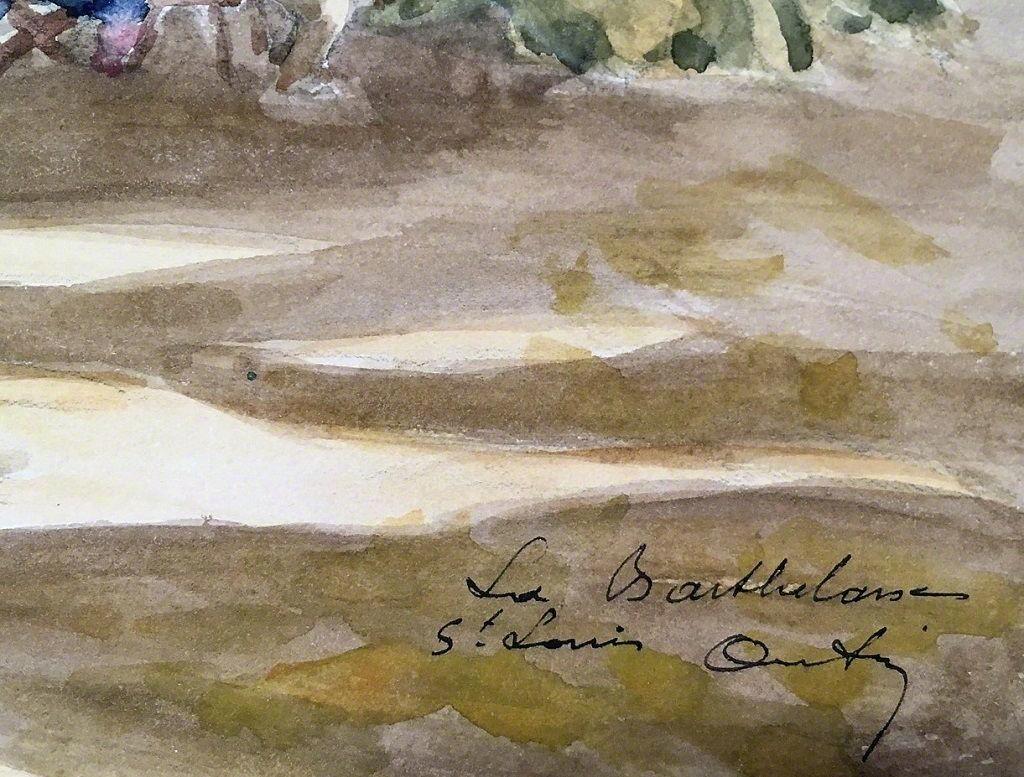 St. Louis is an original artwork realized by Pierre Outin in the early 20th century. Watercolor and tempera on paper with details realized in pencil.
Hand-signed and titled on the lower right corner.

Very good conditions. Very beautiful artwork