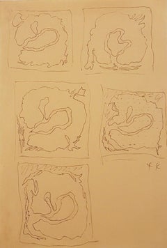 Studi per Concetto spaziale, Teatrino - 1960s - Lucio Fontana - Drawing - Modern