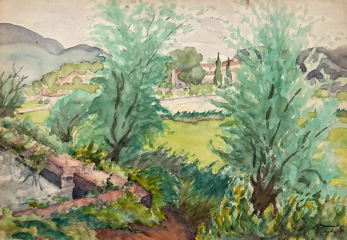Unknown Landscape Art - Landscape - Northern France - Watercolor on Paper - 1932