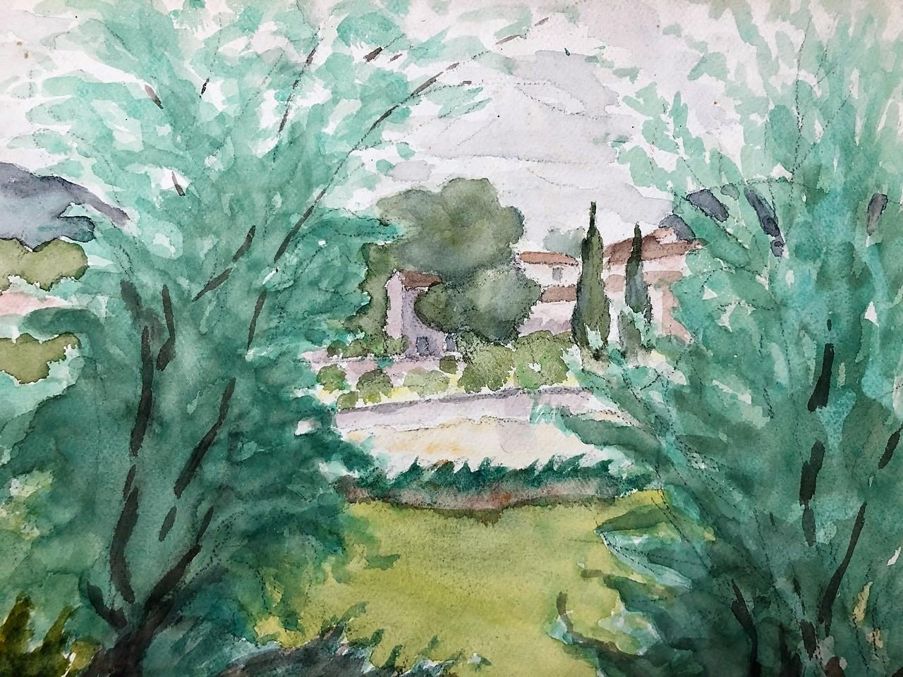 Landscape - Northern France - Watercolor on Paper - 1932 - Post-Impressionist Art by Unknown