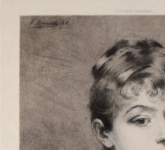 Parisienne - Original Etching by Fernand Desmoulin - 1886