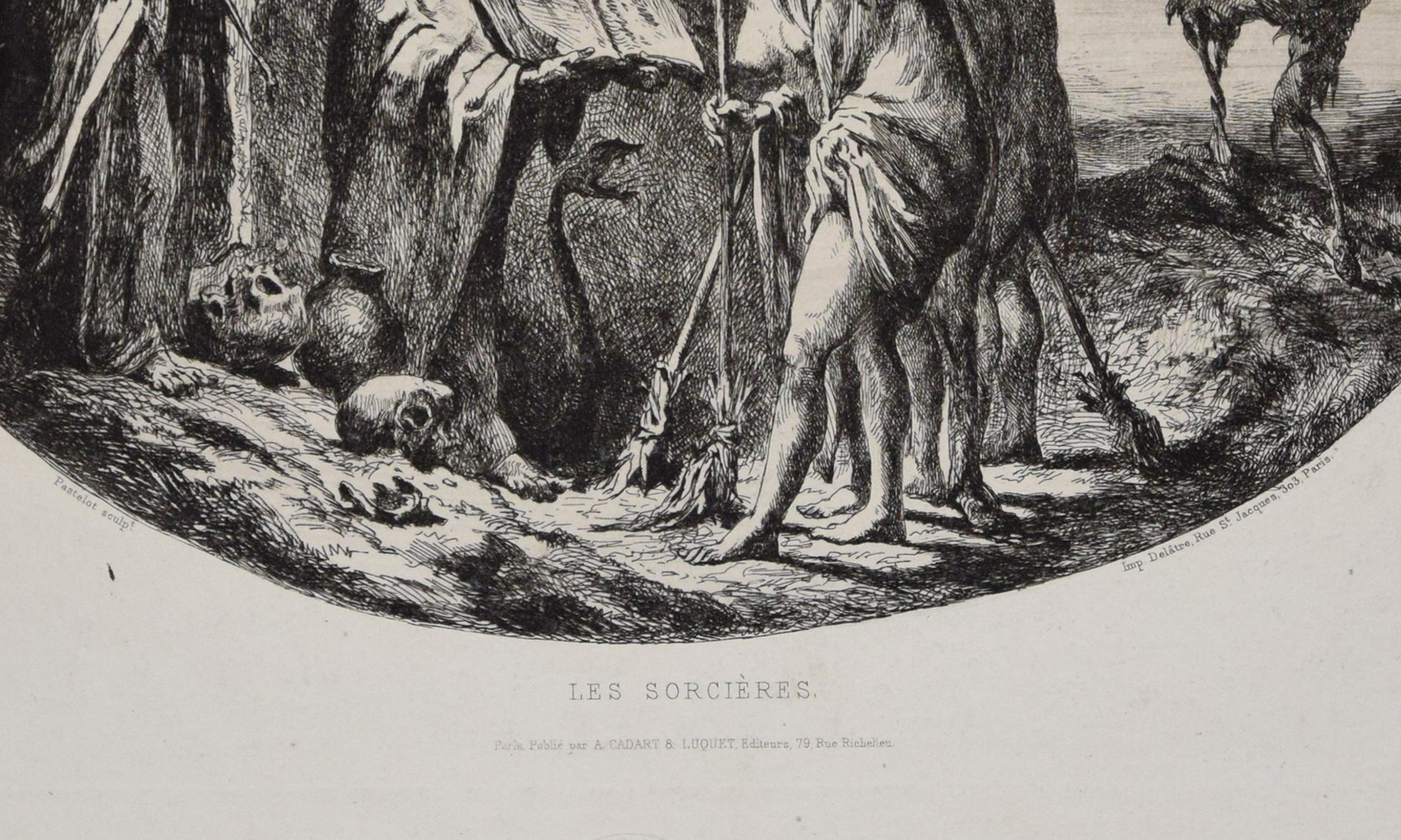 Les Sorcières (The Witches) - Original Etching 1863 - Print by Jean Amable Pastelot