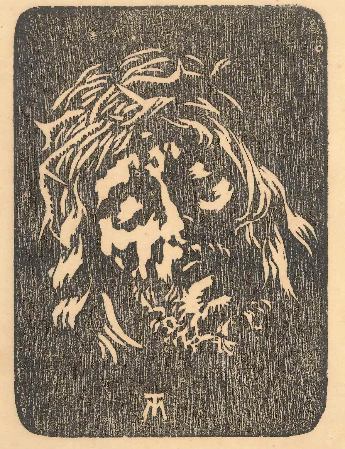Portrt von Jesus - Holzschnitt von Max Thron - Anfang 1900 (Moderne), Print, von Max Théron