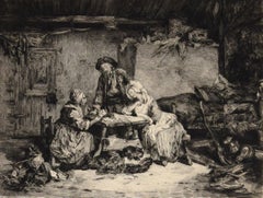 L''Horoscope - Paar b/w-Radierungen von P. E. LeRat und F.-A. Milius - 1879