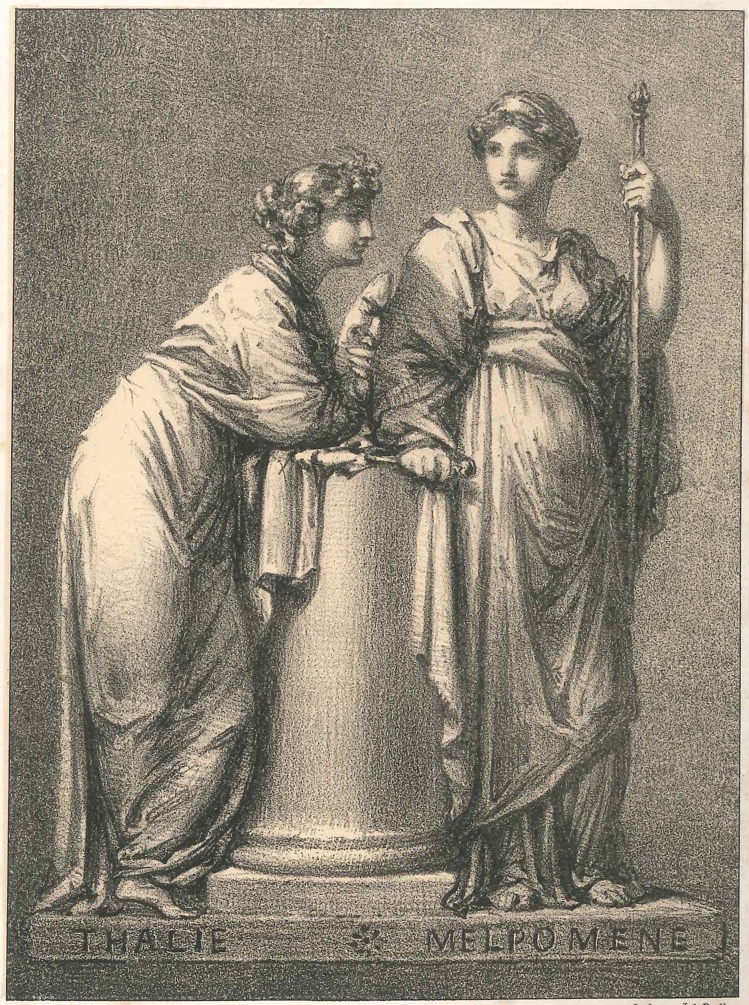 Apollon et les Muses - Lithograph after Prud'hon by J. Boilly - Print by Julien Boilly