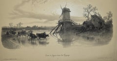 Etudes de Figures dans les Paysages - Original Lithograph by François Ferogio