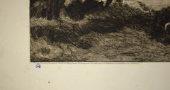 The Flock - Original Etching by Germaine Garcin - 1920s
