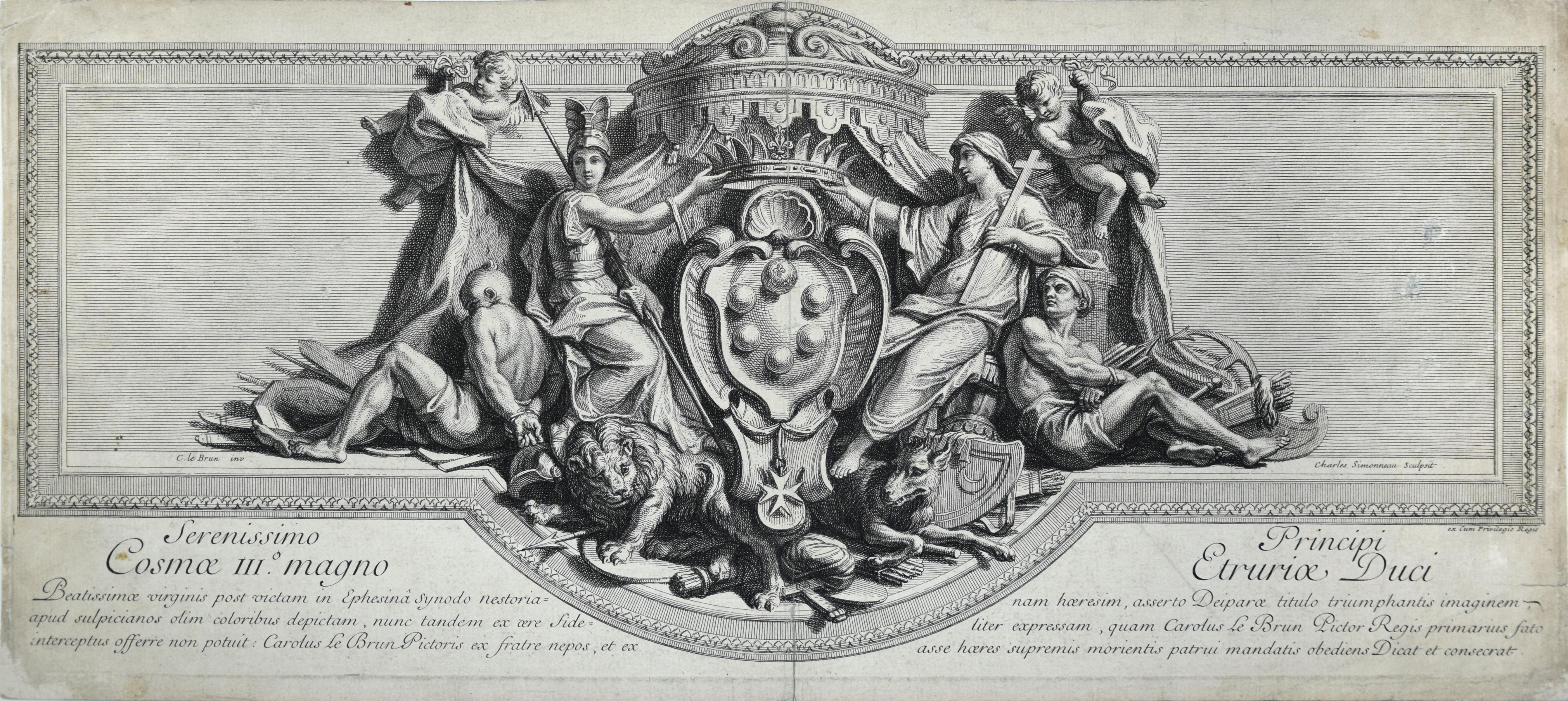 Principi Etruriae Duci - Etching by Charles Simonneau - Late 1600