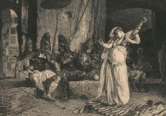 Danseuse Orientale  b/w Radierung von Charles Courtry – 1880er Jahre