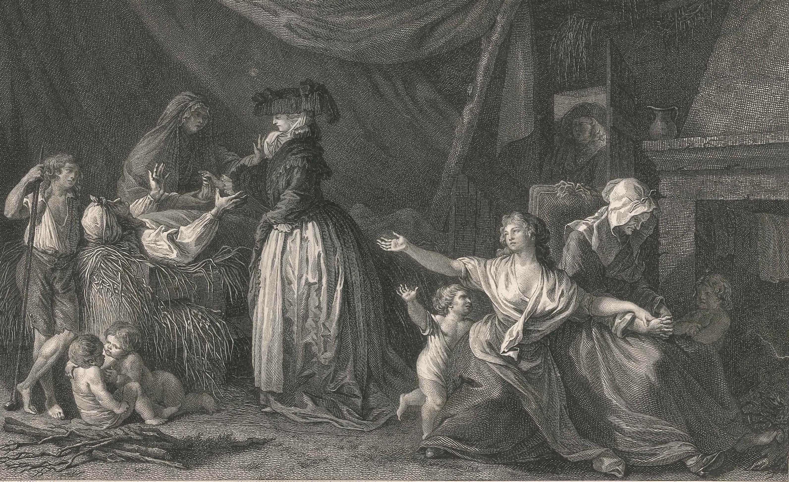L'Acte d'Humanité - Etching Jean De Fraine by Robert Delaunay - 1786 - Print by Robert De Launay