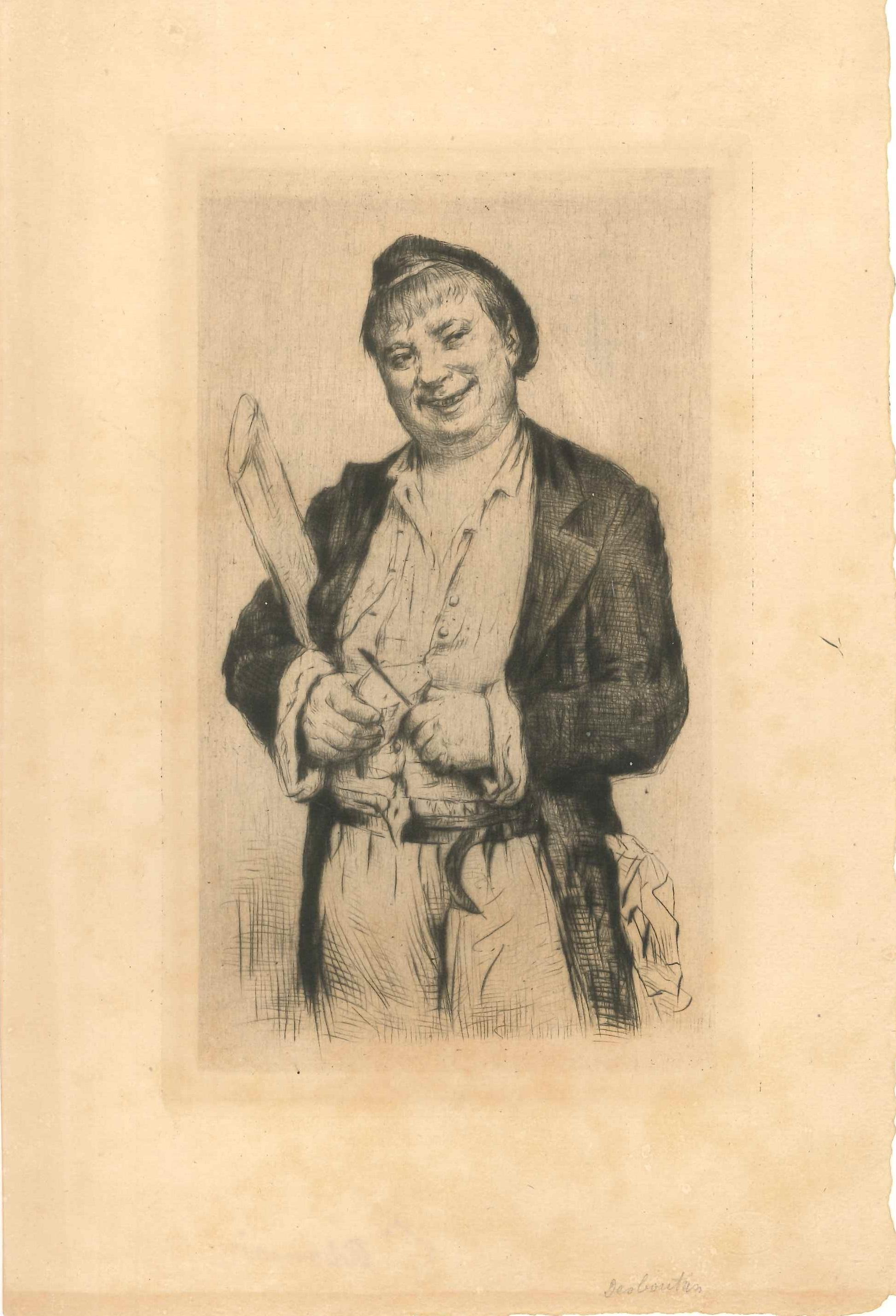 L'Assomoir - Gravure originale de M. Desboutin - 1886 - Print de Marcellin Desboutin