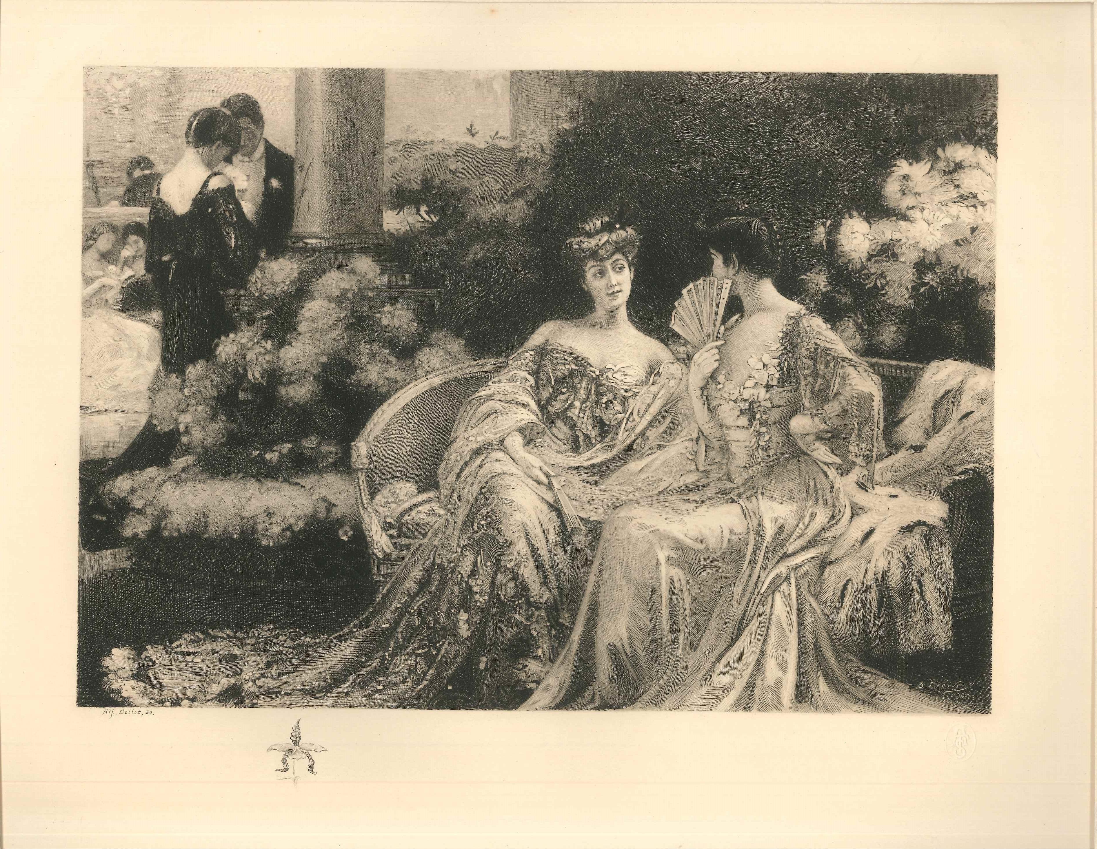 Confidences - Etching by Alfred Boulot - First Half of 1900 For Sale 1