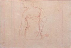 Bust of Woman -  Pencil Drawing by Aristide Maillol - 1920 ca.