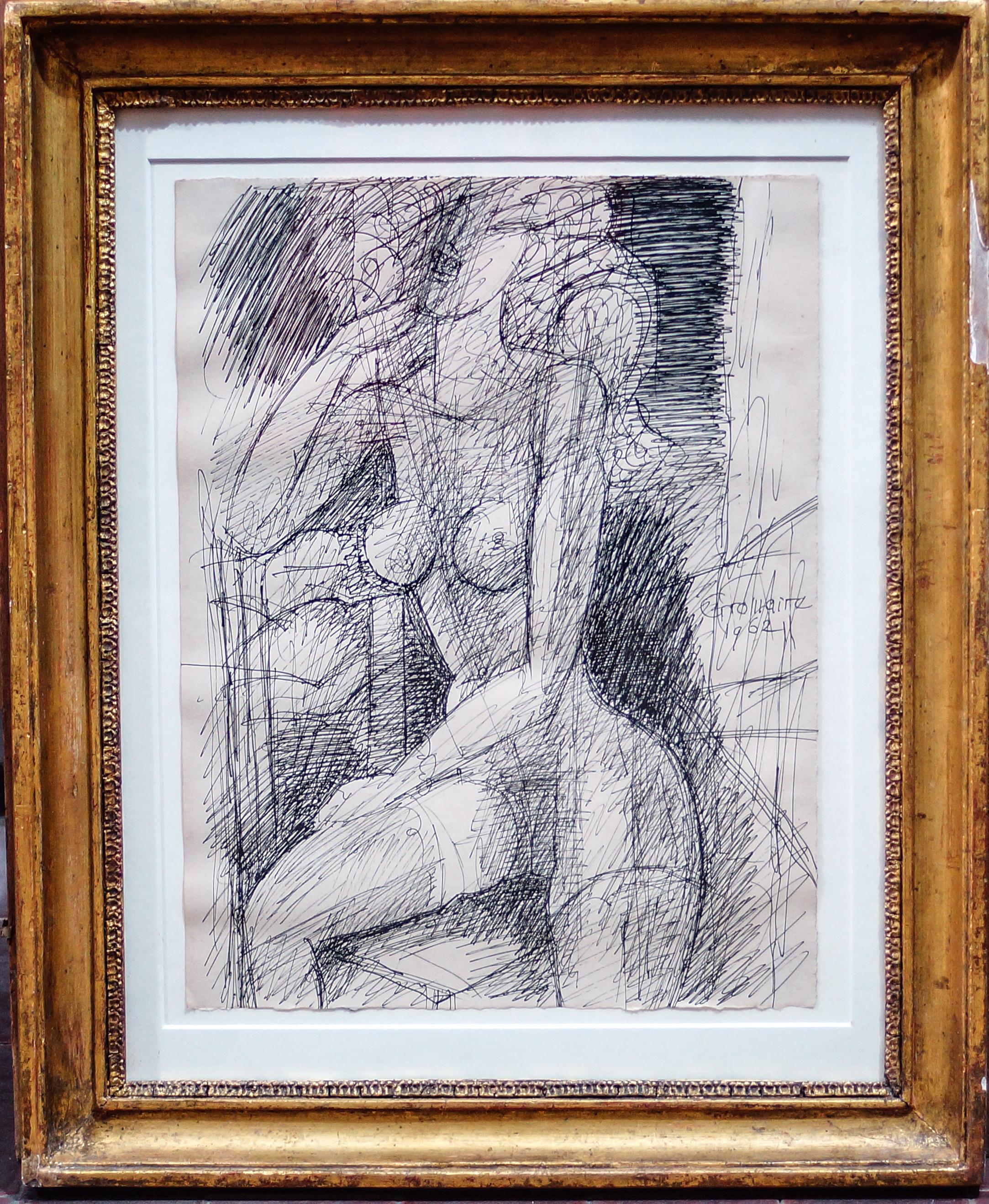 Schöne Tuschezeichnung von Marcel Gromaire, 1962.
Inklusive zeitgenössischem Holzrahmen.
Exzellente Bedingungen.