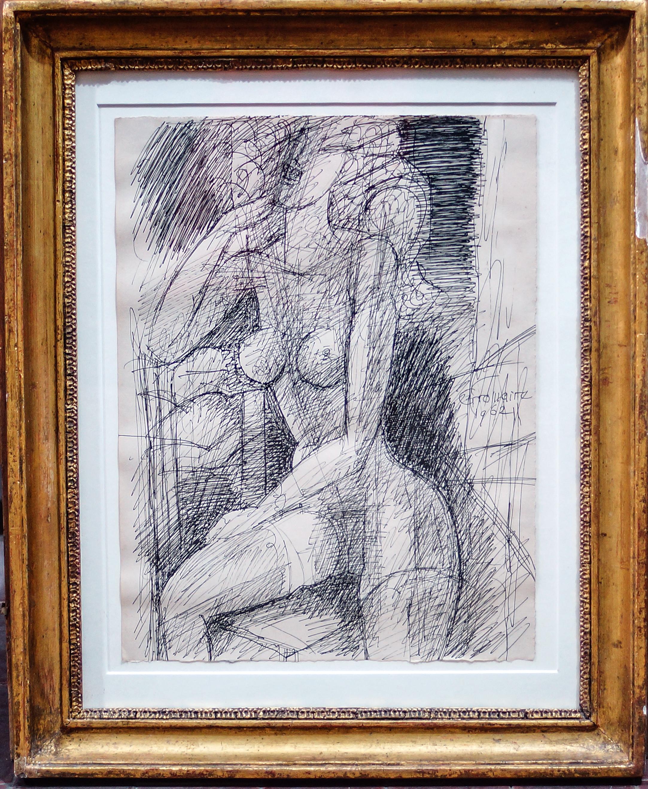 Beautiful China Ink drawing by Marcel Gromaire, 1962.
Contemporary wooden frame included.
Excelle conditions.