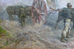 Carriage of Travertine - Oil on Canvas by Giuseppe Raggio - 1901