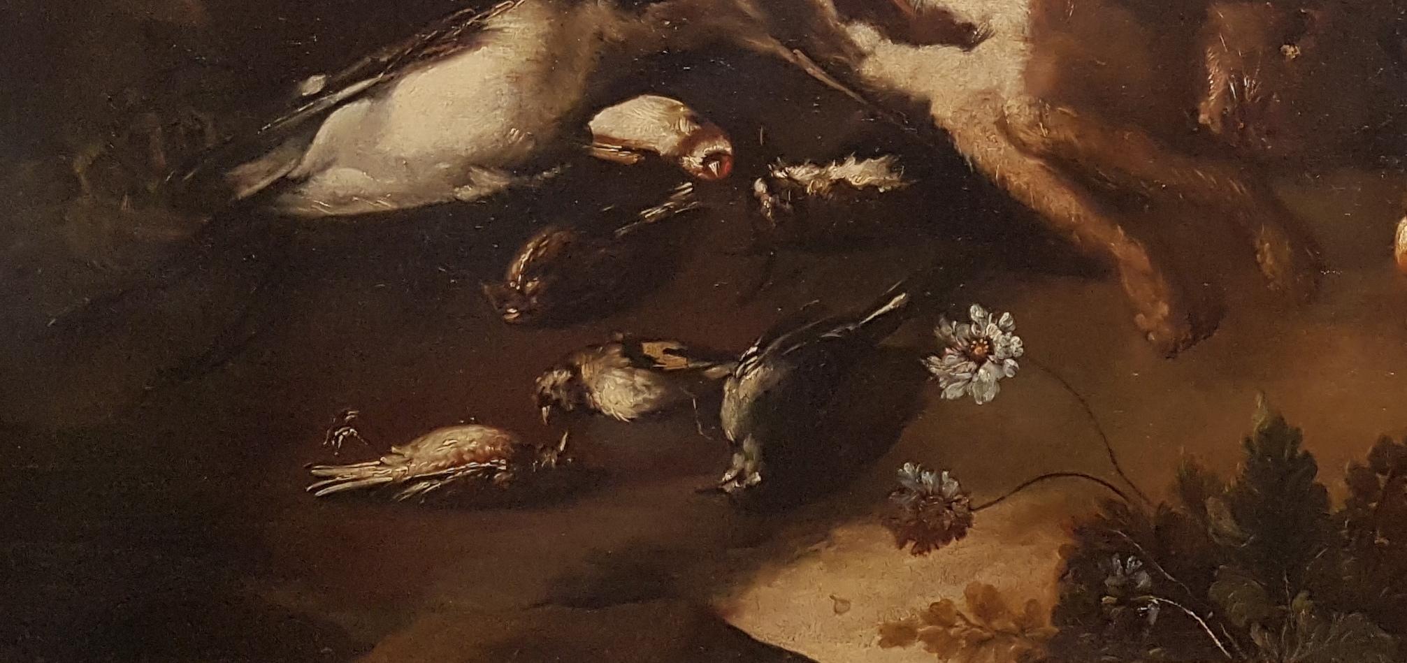 Still Life with Game Bag, Hare and Birds - Oil on Canvas Neapolitan Sch. - 1700 3