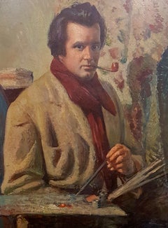 Self Portrait - Oil on Masonite by Paulo Ghiglia - 1937