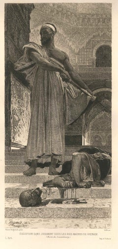 The Execution - Original Etching by Alberto Maso Gilli - 1870s