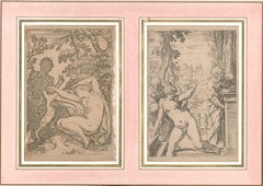 Mythological Scenes After Agostino Carracci - Burin on Paper XVIII Century