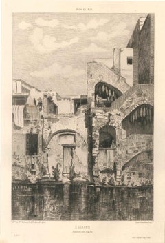 A Scafati - Original Etching and Drypoint by Lèon Gaucherel - 1876