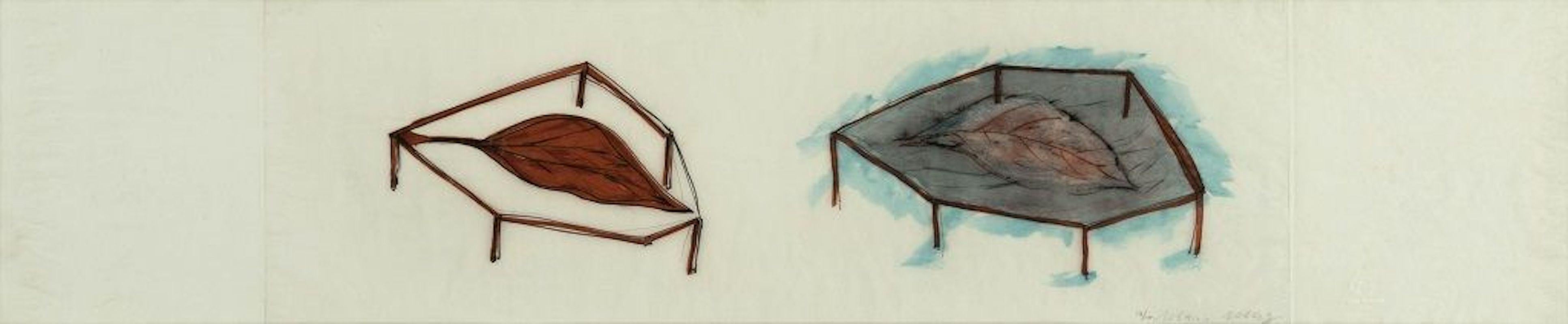 Senza titolo - Foglie è una bellissima stampa originale a colori con tecnica mista (acquaforte, acquatinta, vernice molle e puntasecca su carta lucida) realizzata nel 1991 da Mario Merz.

Firma e numero dell'esemplare a matita sul margine inferiore
