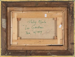 Les Gardiens (The Guardians) - Original Mixed Media on Canvassed Paper - 1959