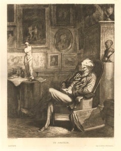 Un Amateur - Original Etching by Charles Giroux - 1882