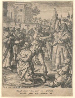 Urias - Original Etching by Crispijin van de Passe - Early 1600