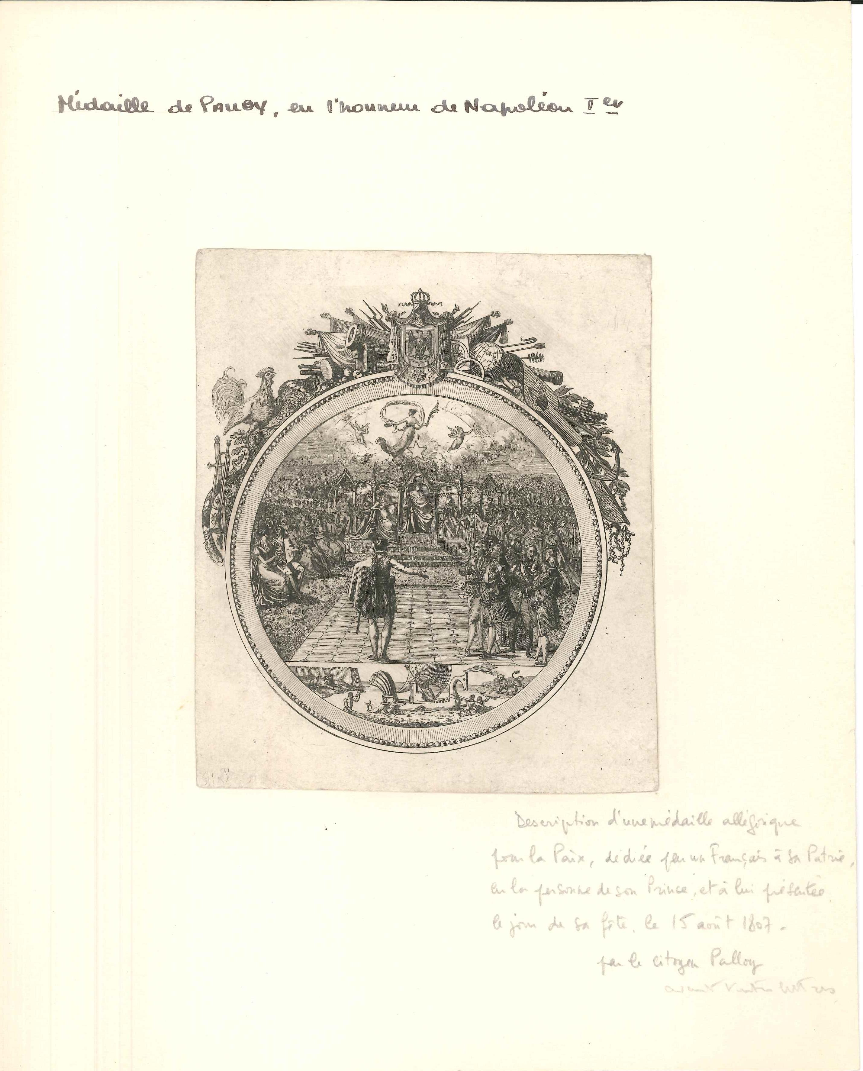 Pierre-François Palloy Figurative Print – Mdaille de Pallot - Original-Radierung von Palloy „Der Patriot“  Vor 1700: 1700er Jahre