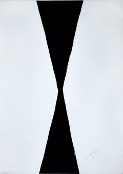 Black And White Hourglass - Original Serigraph by Sante Monachesi - Late 1900