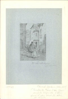 Rencontre de Manon et des Greux -  Aguafuerte de Edouard Médouin - 1874