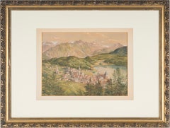 Ansicht von Sankt Moritz – Aquarell auf Papier von H. B. Wieland – 1900/1920