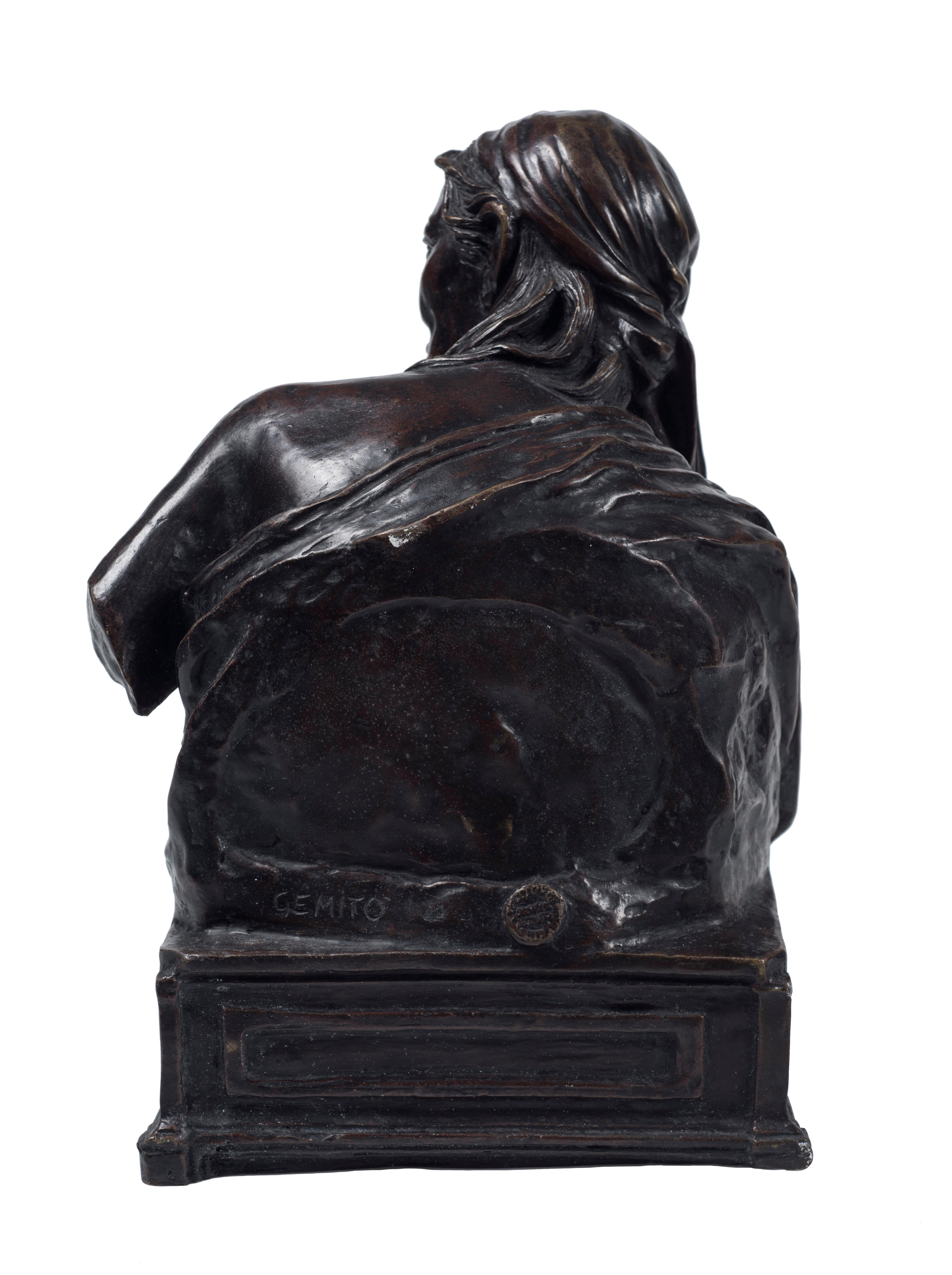 The Sibyl is an original sculpture realized by Vincenzo Gemito.

Dark glazed bronze sculpture. Signature of the artist on the back. Stamp of Foundry.

Very good conditions.

Vincenzo Gemito (Naples, 1852 – 1929) was an Italian sculptor and artist.