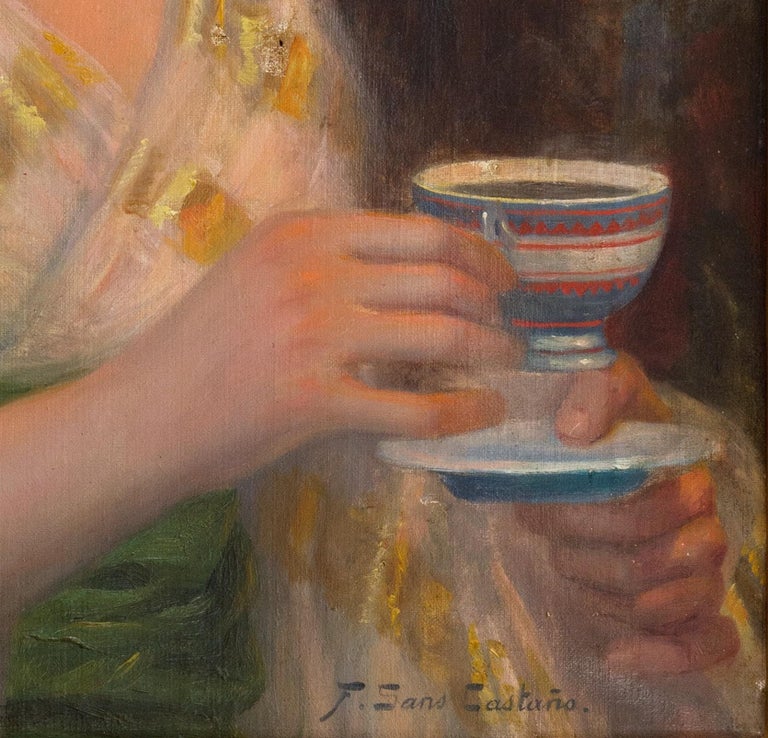 Oriental Portrait Of Woman Original Pastel By Renato Cristiano 1890 Ca