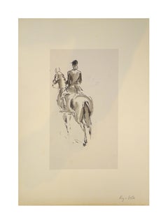 Horseman and Horse - Original Mixed Media by J.L. Rey Vila 